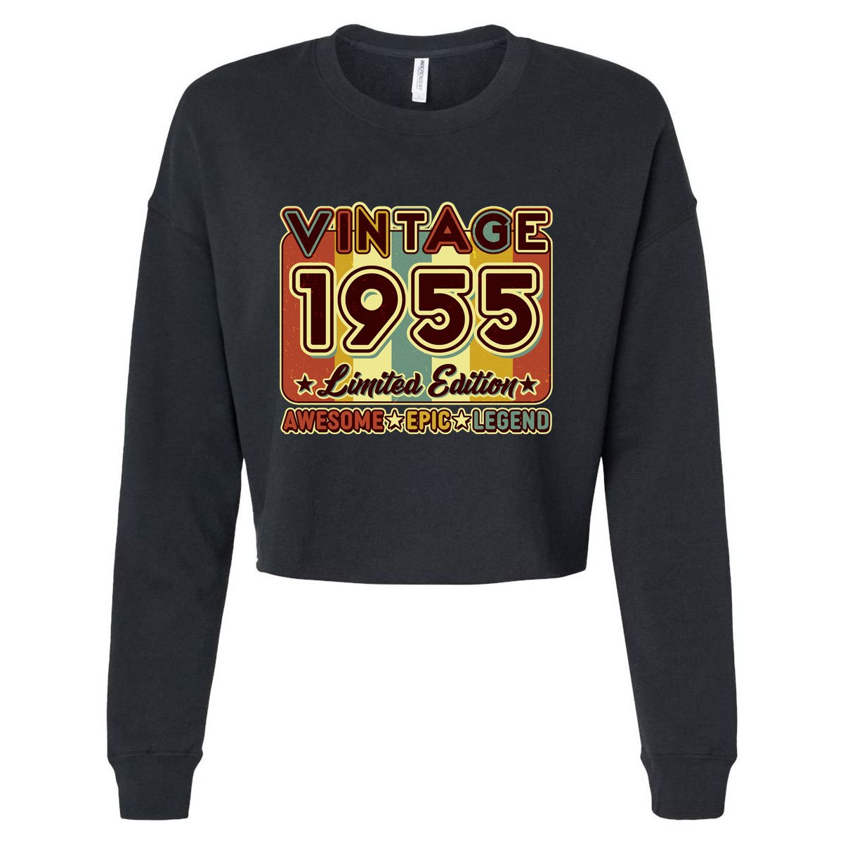 Vintage 1955 70th Birthday Limited Edition Awesome Epic Legend Cropped Pullover Crew