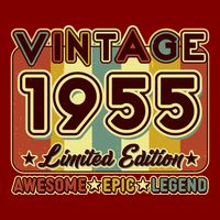 Vintage 1955 70th Birthday Limited Edition Awesome Epic Legend T-Shirt