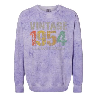 Vintage 1954 70th Birthday Gifts 70 Year Old Colorblast Crewneck Sweatshirt