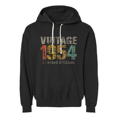 Vintage 1954 70th Birthday Gifts 70 Year Old Garment-Dyed Fleece Hoodie