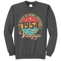 Vintage 1954 70 Years Of Being Awesome Tall Sweatshirt