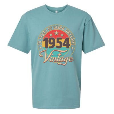 Vintage 1954 70 Years Of Being Awesome Sueded Cloud Jersey T-Shirt