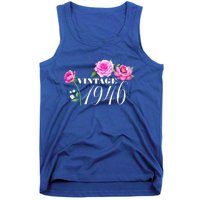 Vintage 1946 76 Years Old Flowers Birthday Funny Gift Gift Tank Top