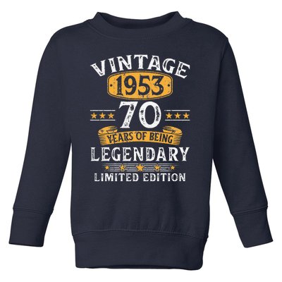 Vintage 1953 70 Years Old Gifts 70th Birthday Gift For Toddler Sweatshirt