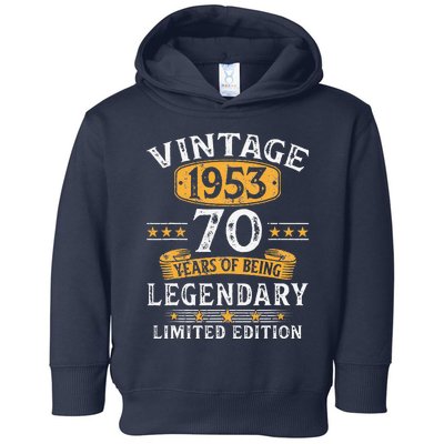 Vintage 1953 70 Years Old Gifts 70th Birthday Gift For Toddler Hoodie