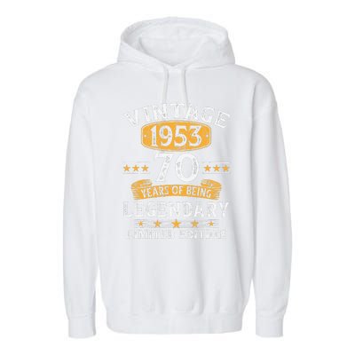 Vintage 1953 70 Years Old Gifts 70th Birthday Gift For Garment-Dyed Fleece Hoodie