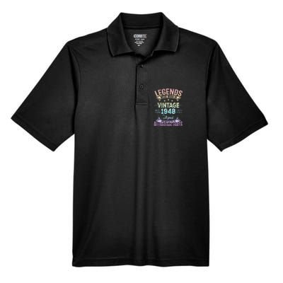 Vintage 1948 76th Birthday Bday 76 Year Old Retro Costume Men's Origin Performance Piqué Polo