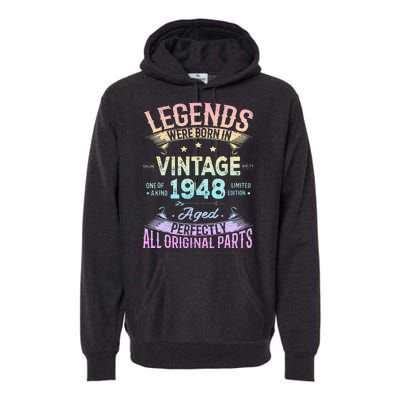 Vintage 1948 76th Birthday Bday 76 Year Old Retro Costume Premium Hoodie