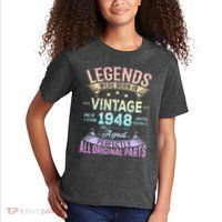 Vintage 1948 76th Birthday Bday 76 Year Old Retro Costume Kids T-Shirt