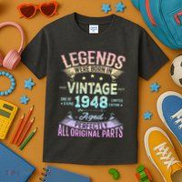 Vintage 1948 76th Birthday Bday 76 Year Old Retro Costume Kids T-Shirt