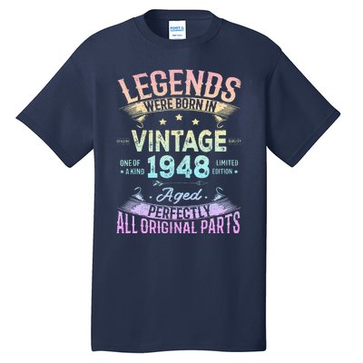 Vintage 1948 76th Birthday Bday 76 Year Old Retro Costume Tall T-Shirt