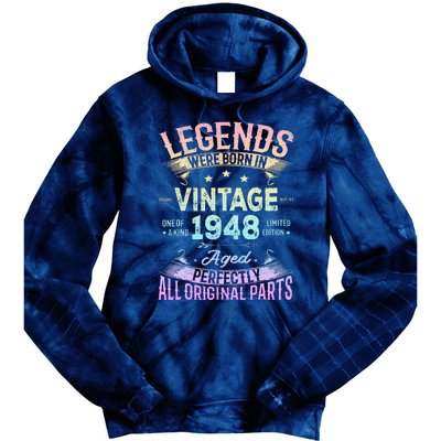 Vintage 1948 76th Birthday Bday 76 Year Old Retro Costume Tie Dye Hoodie