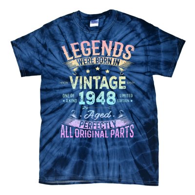 Vintage 1948 76th Birthday Bday 76 Year Old Retro Costume Tie-Dye T-Shirt