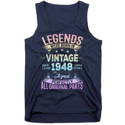 Vintage 1948 76th Birthday Bday 76 Year Old Retro Costume Tank Top