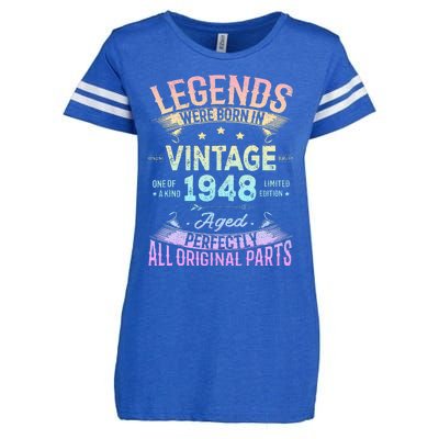 Vintage 1948 76th Birthday Bday 76 Year Old Retro Costume Enza Ladies Jersey Football T-Shirt