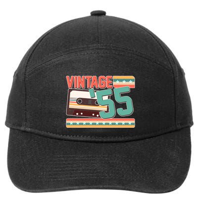 Vintage 1955 70th Birthday Cassette Tape 7-Panel Snapback Hat