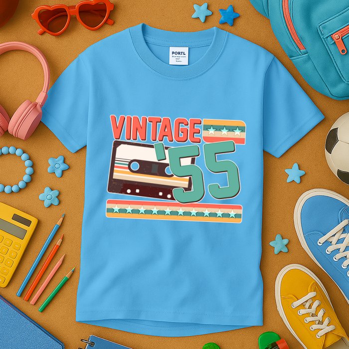 Vintage 1955 70th Birthday Cassette Tape Kids T-Shirt