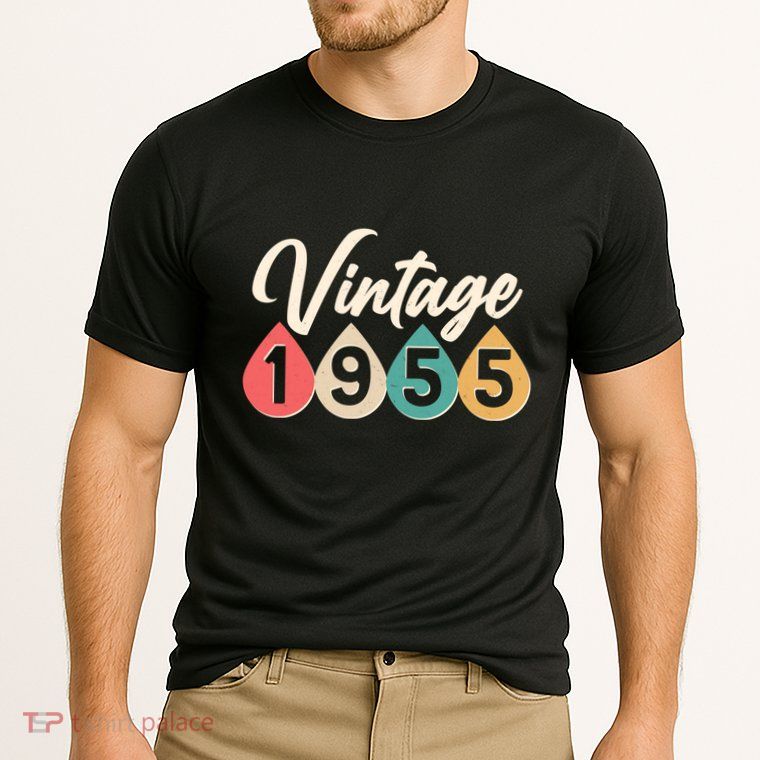 Vintage 1955 70th Birthday Retro Teardrop Design Performance Shirt