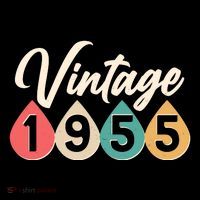 Vintage 1955 70th Birthday Retro Teardrop Design Flatbill Hat