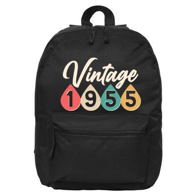 Vintage 1955 70th Birthday Retro Teardrop Design 16 in Basic Backpack
