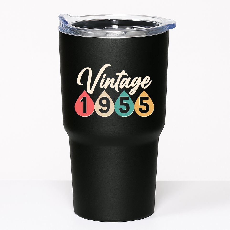 Vintage 1955 70th Birthday Retro Teardrop Design Tumbler