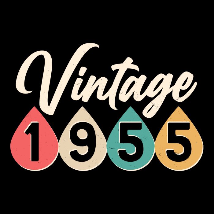 Vintage 1955 70th Birthday Retro Teardrop Design Wool Snapback Cap