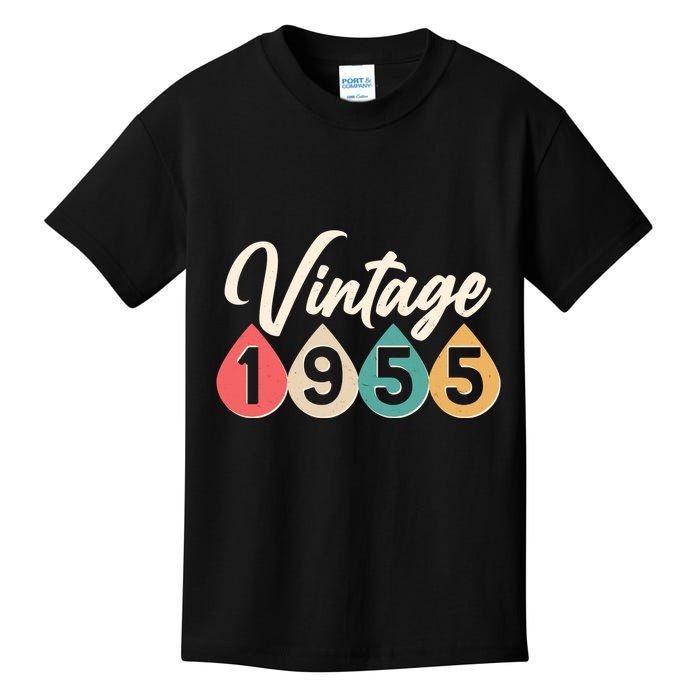 Vintage 1955 70th Birthday Retro Teardrop Design Kids T-Shirt