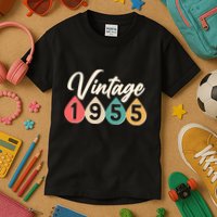 Vintage 1955 70th Birthday Retro Teardrop Design Kids T-Shirt