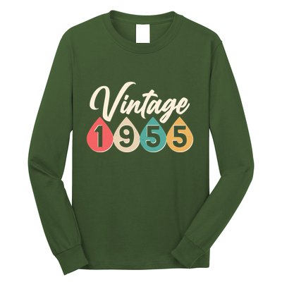 Vintage 1955 70th Birthday Retro Teardrop Design Long Sleeve Shirt