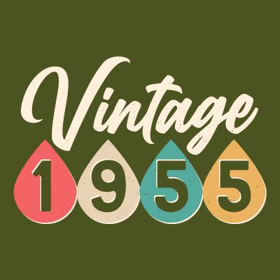Vintage 1955 70th Birthday Retro Teardrop Design T-Shirt