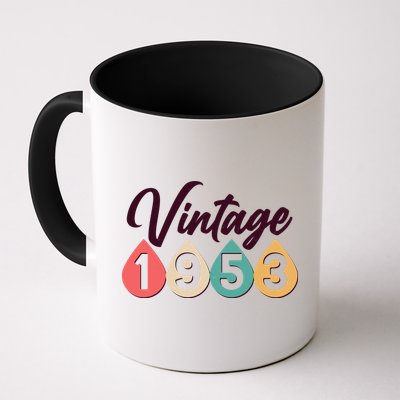 Vintage 1953 70th Birthday Retro Teardrop Design Mug