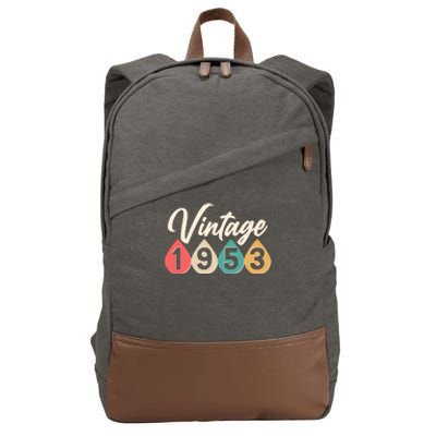 Vintage 1953 70th Birthday Retro Teardrop Design Cotton Canvas Backpack