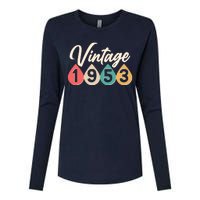 Vintage 1953 70th Birthday Retro Teardrop Design Womens Cotton Relaxed Long Sleeve T-Shirt