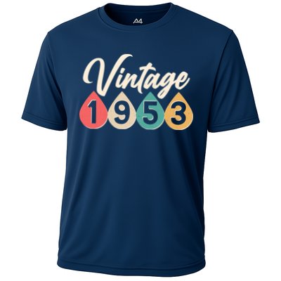 Vintage 1953 70th Birthday Retro Teardrop Design Performance Shirt