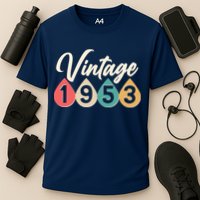 Vintage 1953 70th Birthday Retro Teardrop Design Performance Shirt