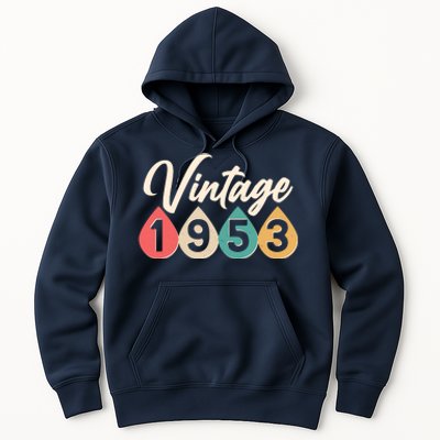 Vintage 1953 70th Birthday Retro Teardrop Design Hoodie