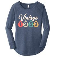 Vintage 1953 70th Birthday Retro Teardrop Design Women's Perfect Tri Tunic Long Sleeve Shirt