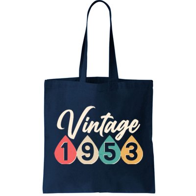 Vintage 1953 70th Birthday Retro Teardrop Design Tote Bag