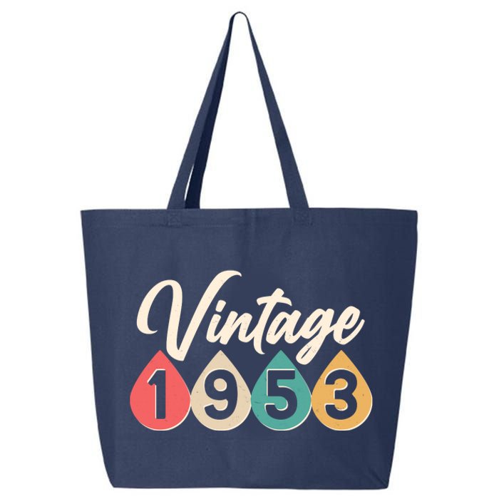 Vintage 1953 70th Birthday Retro Teardrop Design 25L Jumbo Tote