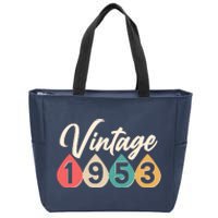 Vintage 1953 70th Birthday Retro Teardrop Design Zip Tote Bag