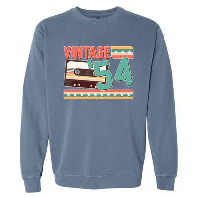 Vintage 1954 70th Birthday Cassette Tape Garment-Dyed Sweatshirt