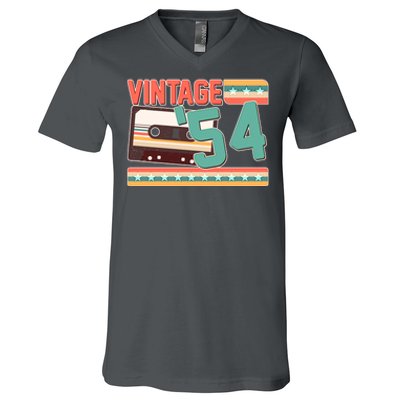 Vintage 1954 70th Birthday Cassette Tape V-Neck T-Shirt