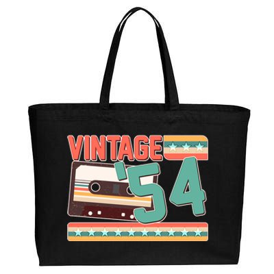 Vintage 1954 70th Birthday Cassette Tape Cotton Canvas Jumbo Tote