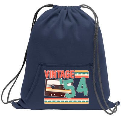 Vintage 1954 70th Birthday Cassette Tape Sweatshirt Cinch Pack Bag