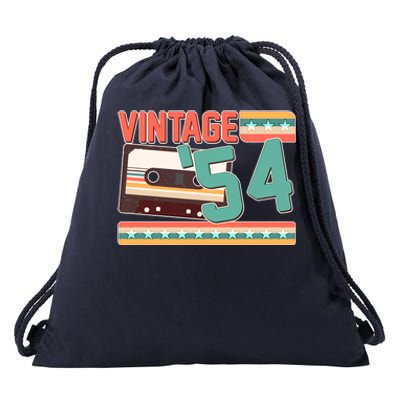 Vintage 1954 70th Birthday Cassette Tape Drawstring Bag