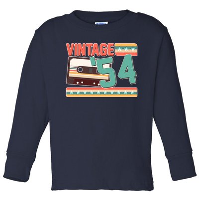 Vintage 1954 70th Birthday Cassette Tape Toddler Long Sleeve Shirt