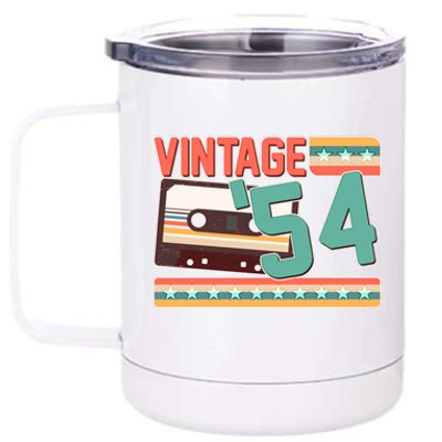 Vintage 1954 70th Birthday Cassette Tape 12 oz Stainless Steel Tumbler Cup