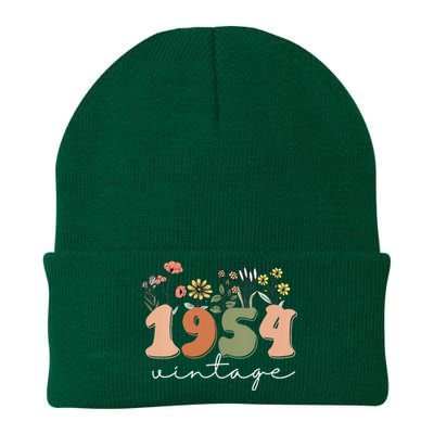 Vintage 1954 70th Birthday Wildflower Knit Cap Winter Beanie