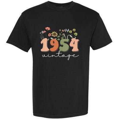 Vintage 1954 70th Birthday Wildflower Garment-Dyed Heavyweight T-Shirt