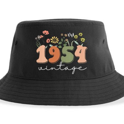 Vintage 1954 70th Birthday Wildflower Sustainable Bucket Hat